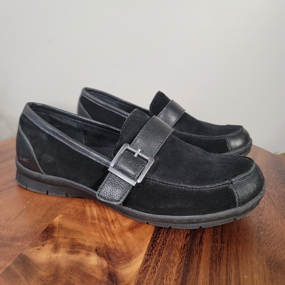BOC Black Loafers Suede Leather Buckle Size 8.5 Comfy Casual Classic - Picture 4 of 17